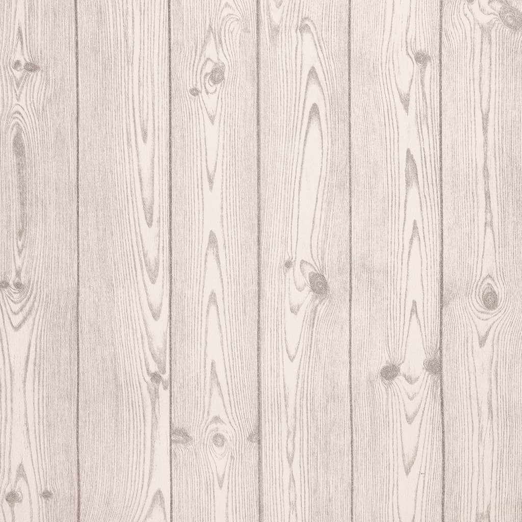 vidaXL Wallpaper 3D Wood Grain Grey