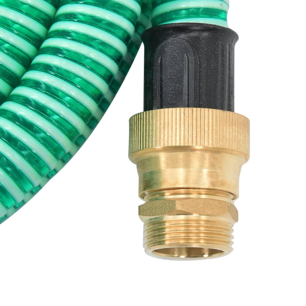 vidaXL Suction Hose with Brass Connectors Green 1.1" 4 m PVC
