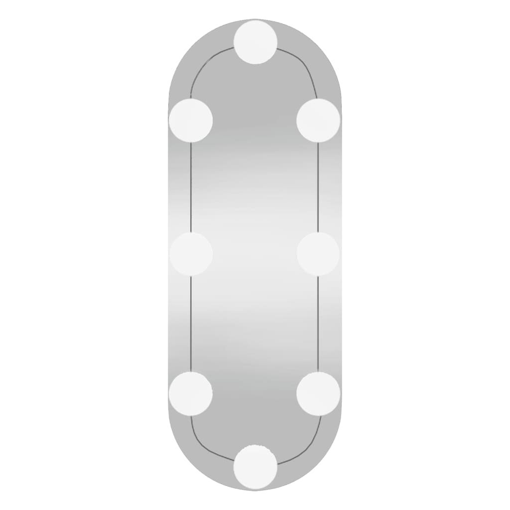 vidaXL Wall Mirror with LED Lights 15x40 cm Glass Oval