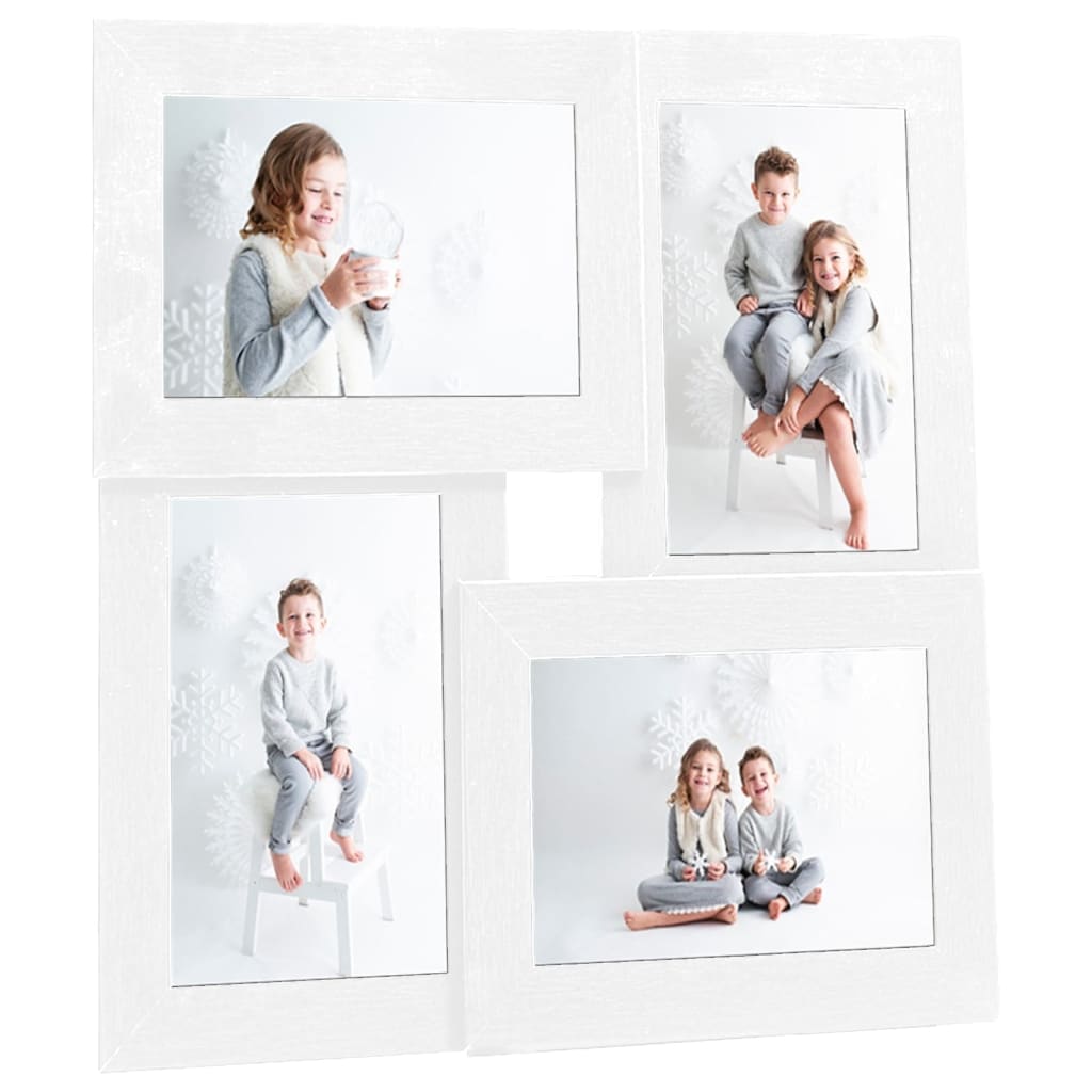 vidaXL Collage Photo Frame for 4x(10x15 cm) Picture White MDF