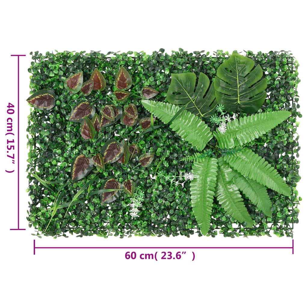  vidaXL Artificial Plant Fence 6 pcs Green 40x60 cm