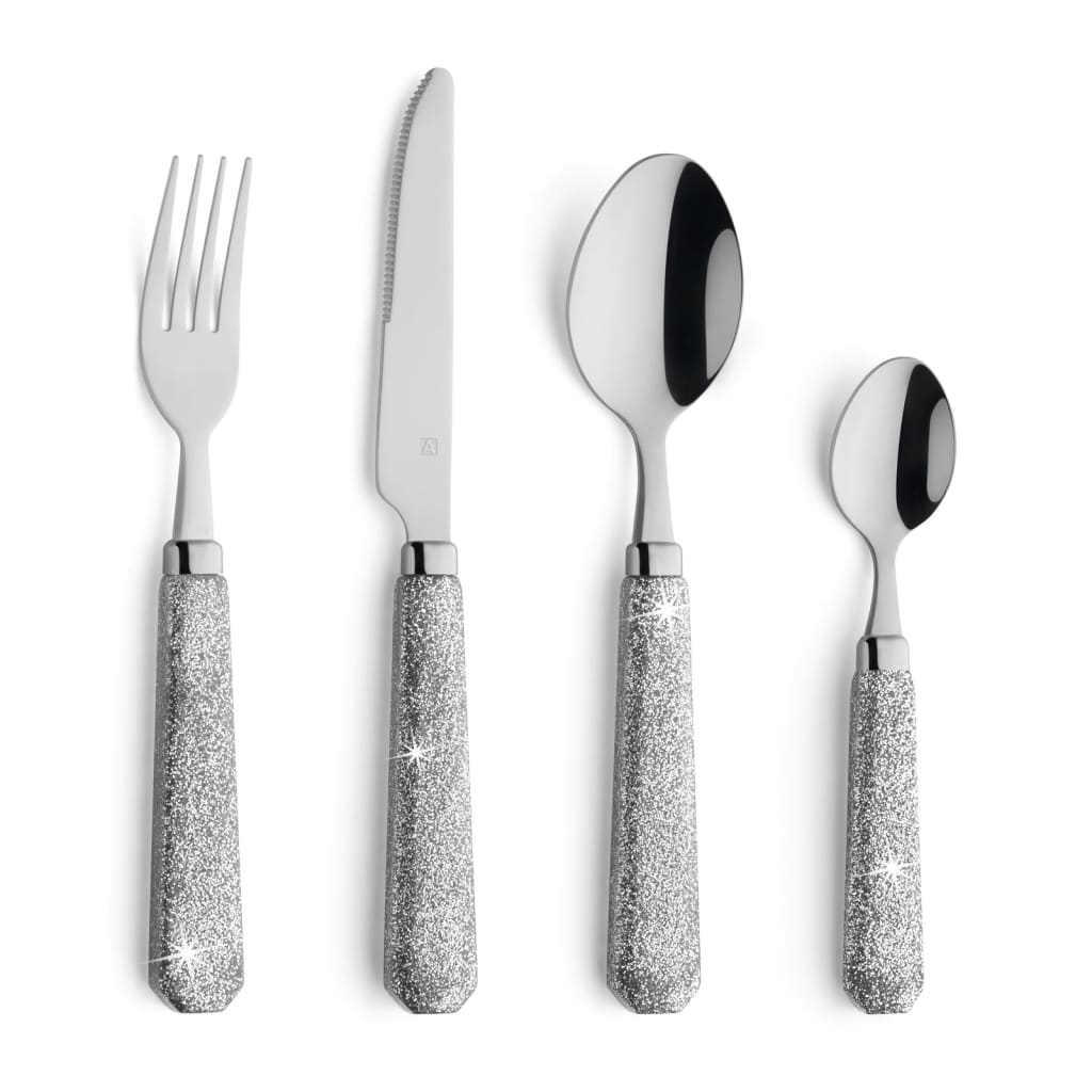 Amefa 24Piece Cutlery Set Mono Glitter Silver vidaXL.co.uk