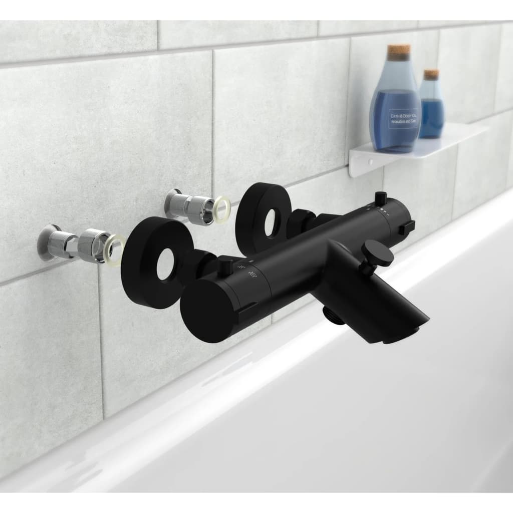 SCHÜTTE Thermostatic Bath-Shower Mixer Tap LONDON Matte Black