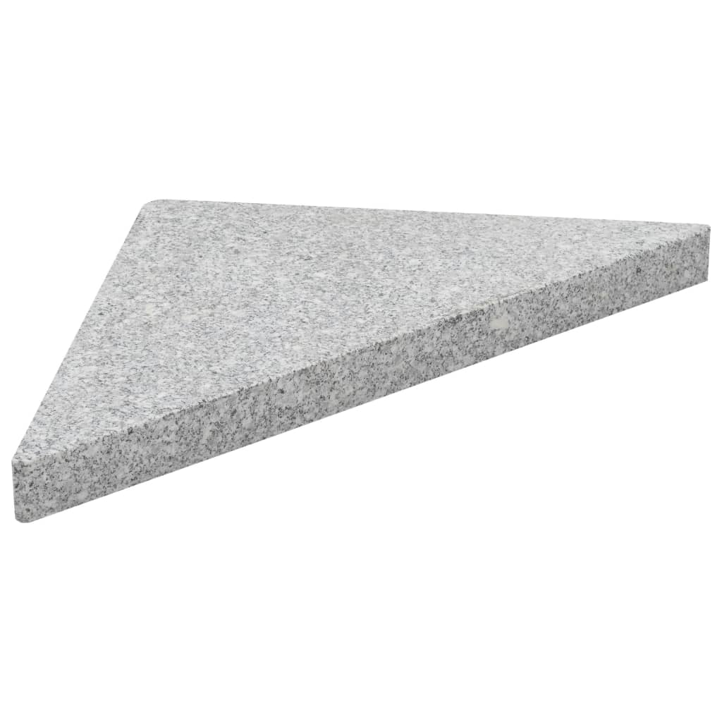 vidaXL Umbrella Weight Plates 4 pcs Grey Granite Triangular 60 kg