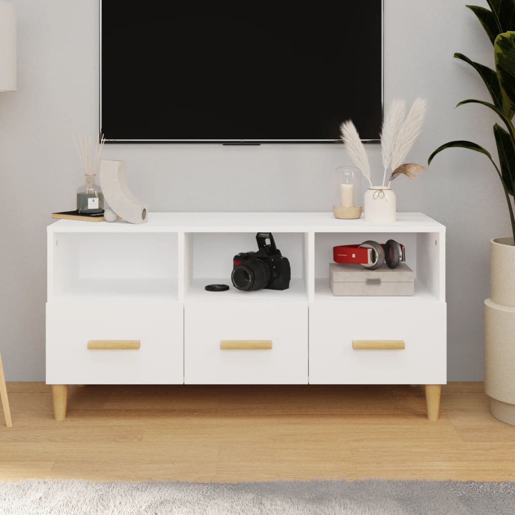 vidaXL TV Cabinet White 102x36x50 cm Engineered Wood