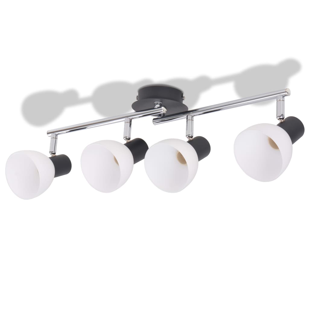 vidaXL Ceiling Lamp with 4 Spotlights E14 Black