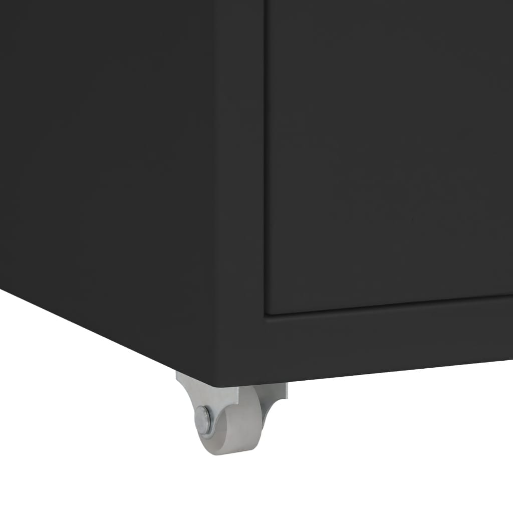 vidaXL Mobile File Cabinet Black 28x41x69 cm Metal