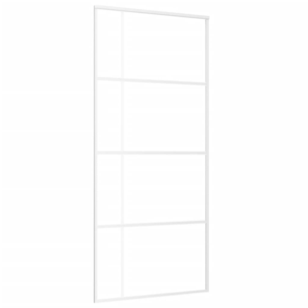vidaXL Sliding Door Frosted ESG Glass and Aluminium 90x205 cm White