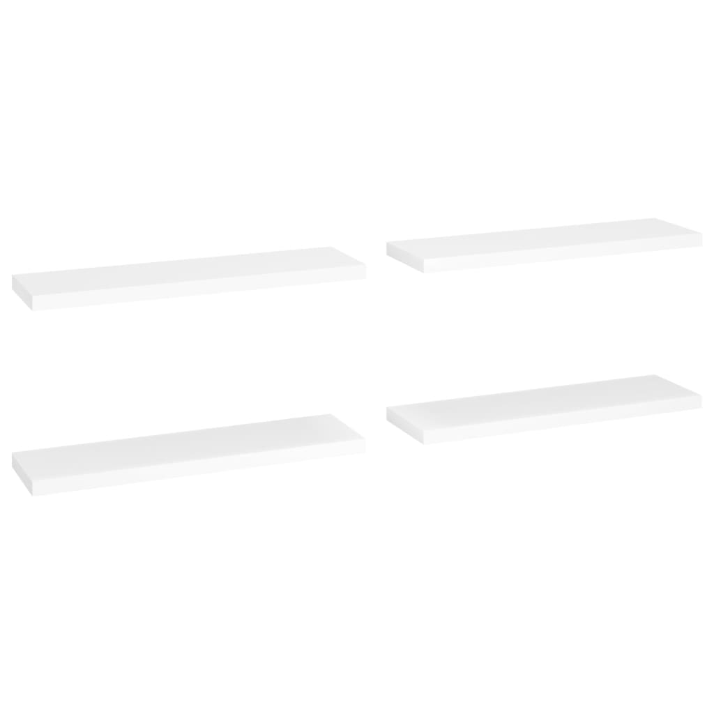 vidaXL Floating Wall Shelves 4 pcs White 90x23.5x3.8 cm MDF