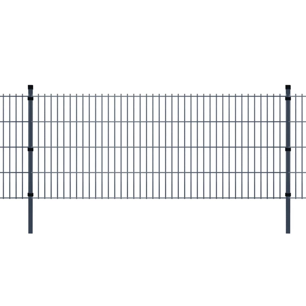 vidaXL 2D Garden Fence Panels & Posts 2008x1030 mm 4 m Grey