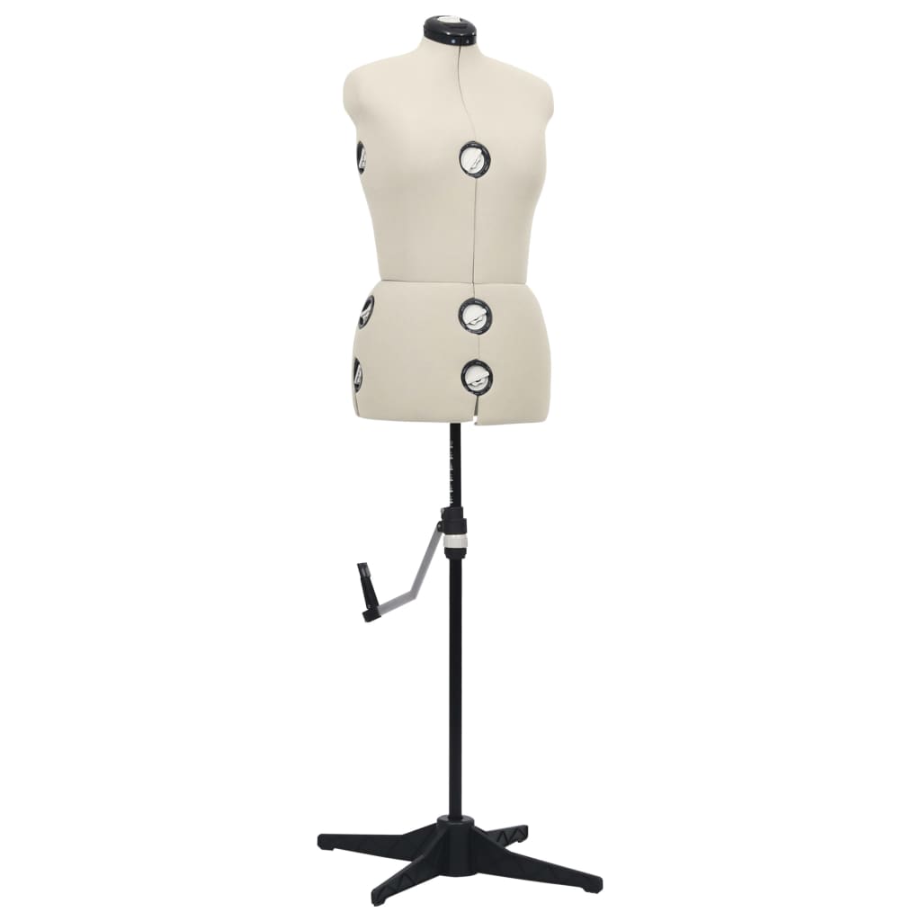 vidaXL Adjustable Dress Form Female Cream M Size 40-46