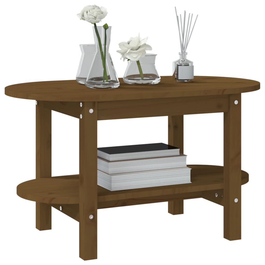 vidaXL Coffee Table Honey Brown 80x45x45 cm Solid Wood Pine