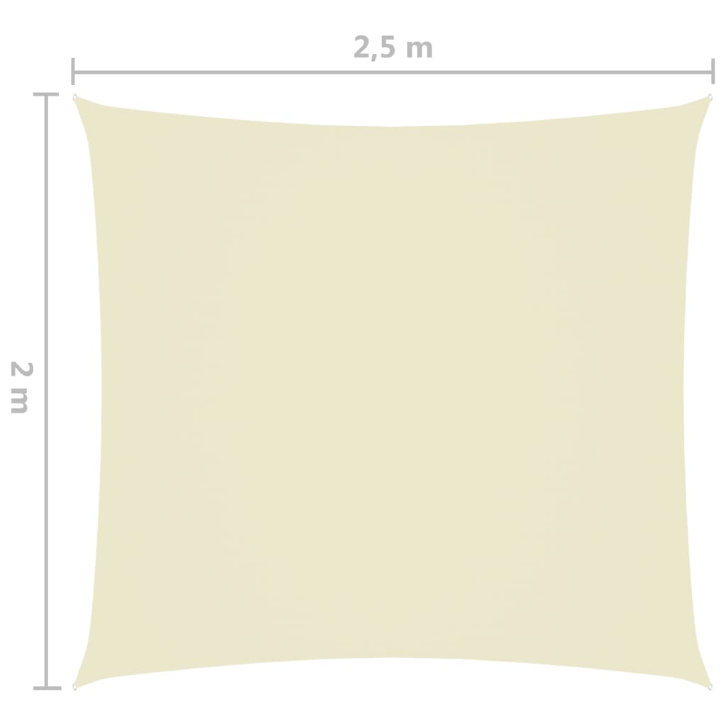 vidaXL Sunshade Sail Oxford Fabric Rectangular 2x2.5 m Cream