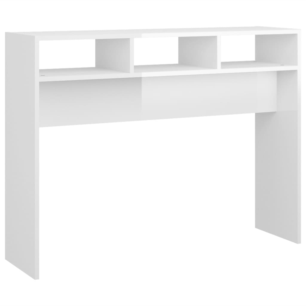 vidaXL Console Table High Gloss White 105x30x80 cm Engineered Wood