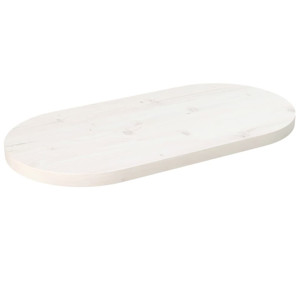 vidaXL Table Top White 60x30x2.5 cm Solid Wood Pine Oval