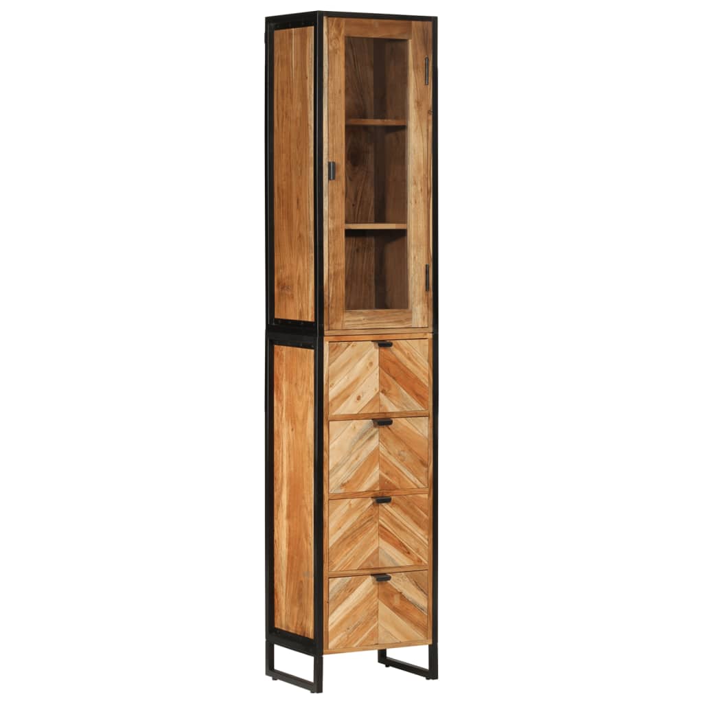 vidaXL Bathroom Cabinet 40x27x190 cm Iron and Solid Wood Acacia