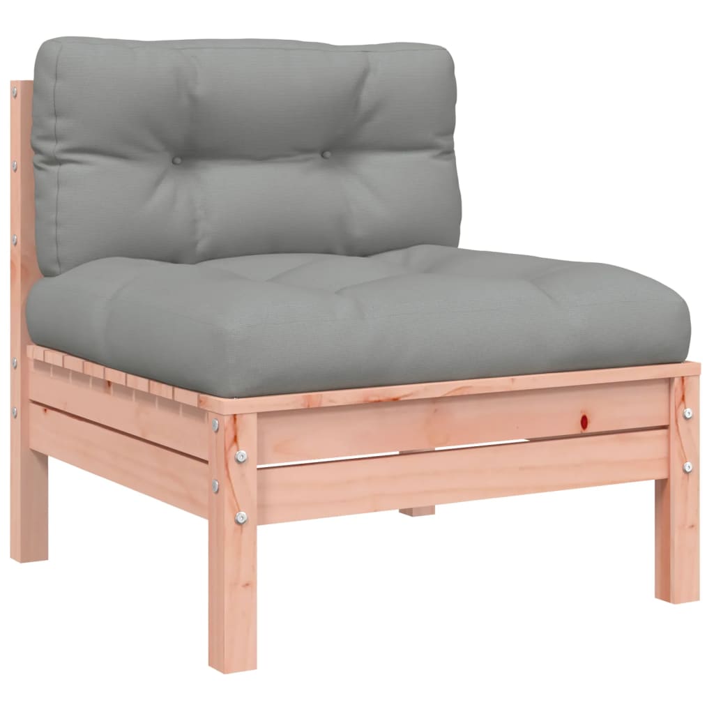 vidaXL Garden Sofa Armless with Cushions 2 pcs Solid Wood Douglas