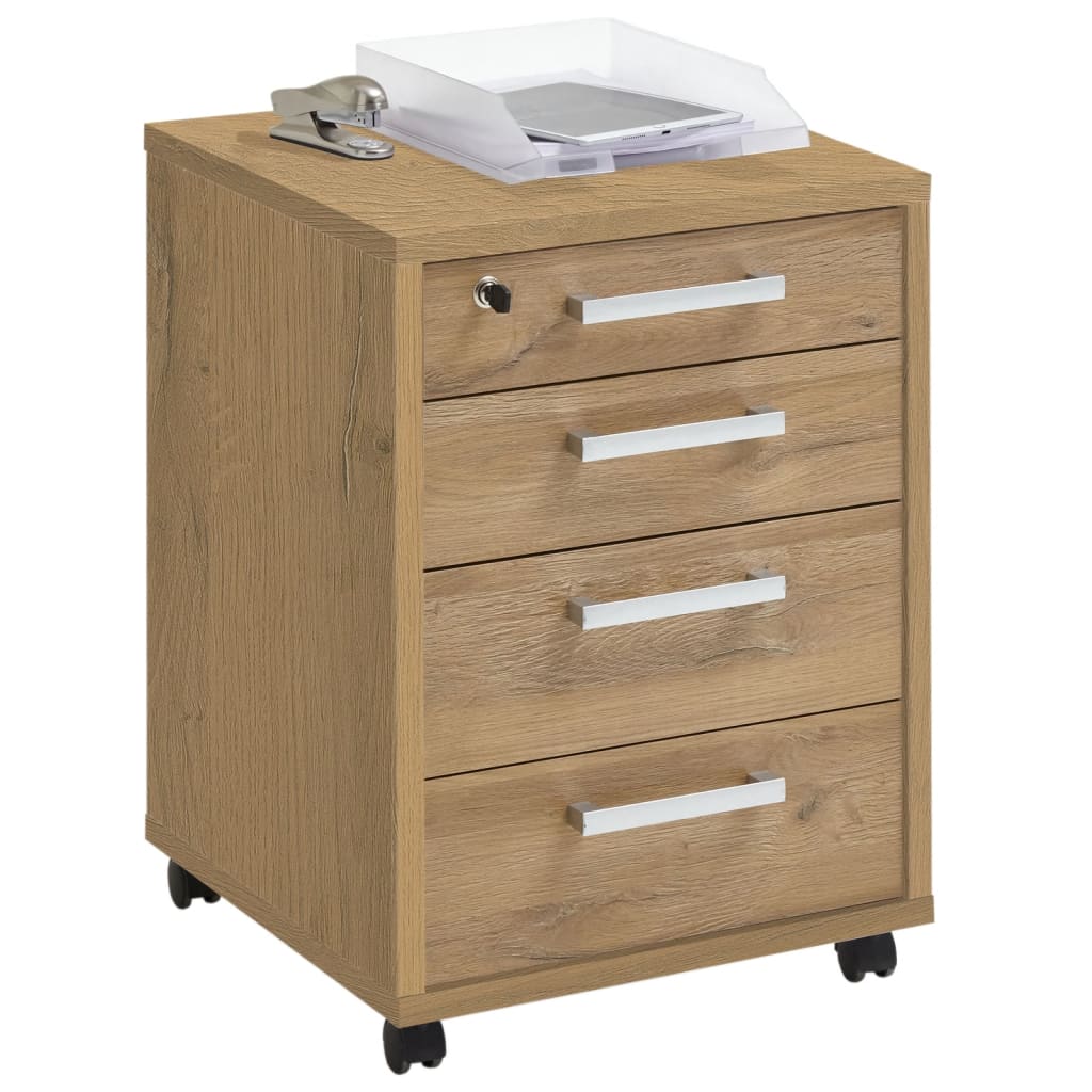 FMD Mobile Drawer Cabinet 48x49.5x65.5 cm Oak