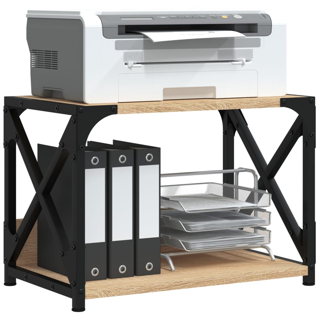 vidaXL Printer Stand 2-Tier Sonoma Oak 44x26x31.5 cm Engineered Wood