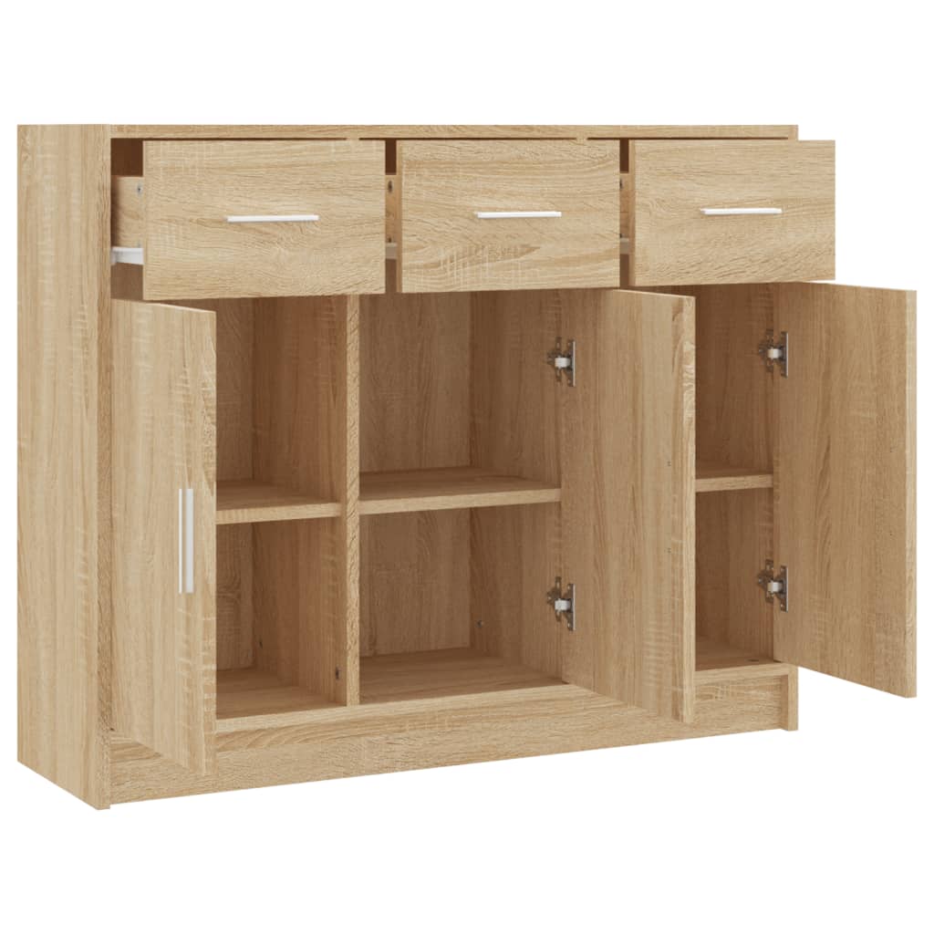 vidaXL Sideboard Sonoma Oak 91x28x75 cm Engineered Wood