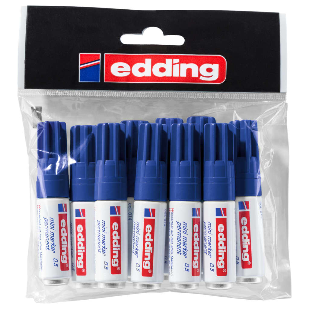 edding Permanent Marker 10 pcs Blue Mini 0.5