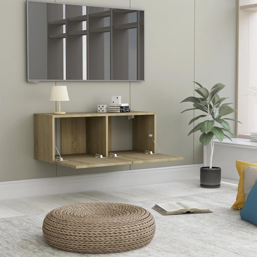 vidaXL TV Cabinet Sonoma Oak 80x30x30 cm Engineered Wood