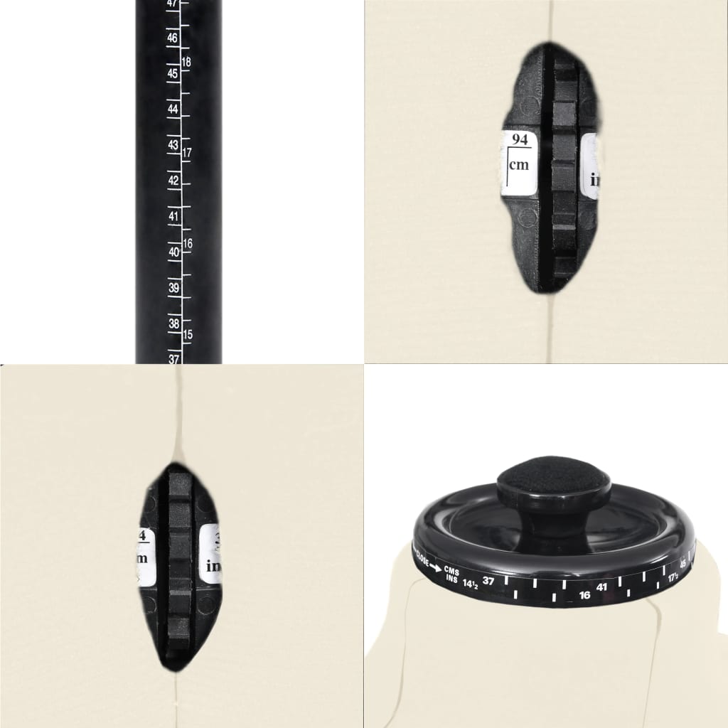 vidaXL Adjustable Dress Form Male Cream Size 37-45