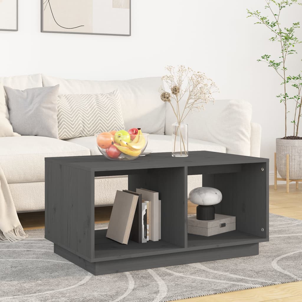 vidaXL Coffee Table Grey 80x50x40 cm Solid Wood Pine
