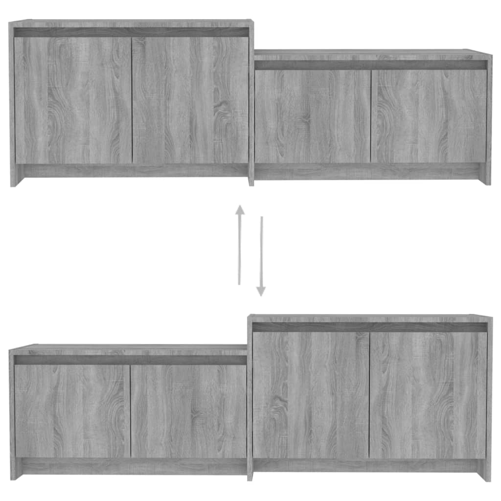 vidaXL TV Cabinet Grey Sonoma 146.5x35x50 cm Engineered Wood
