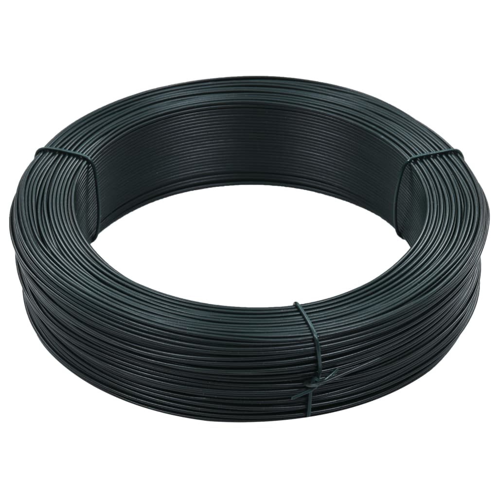 vidaXL Fence Binding Wire 250 m 2.3/3.8 mm Steel Blackish Green