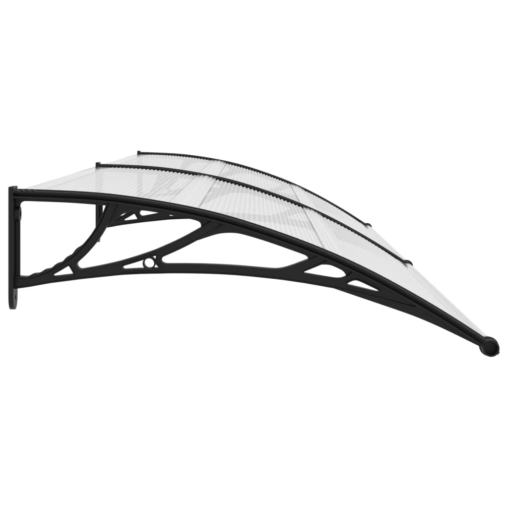 vidaXL Door Canopy Black and Transparent 300x75 cm PC