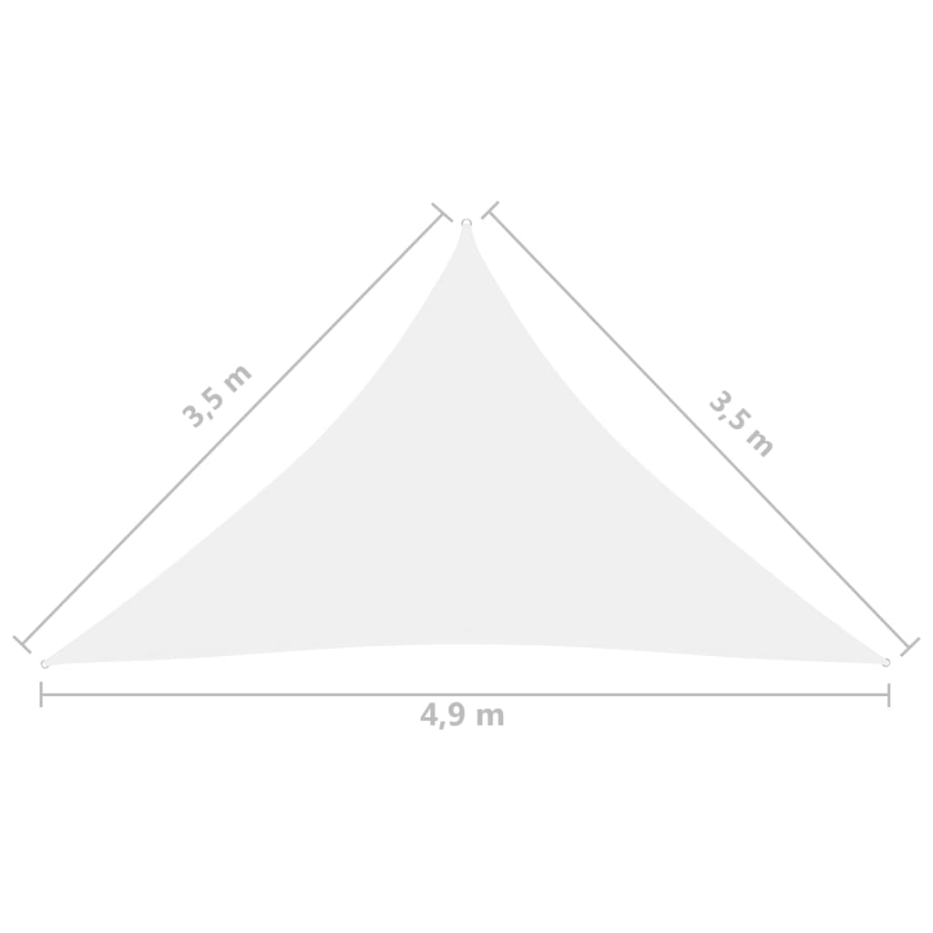 vidaXL Sunshade Sail Oxford Fabric Triangular 3.5x3.5x4.9 m White