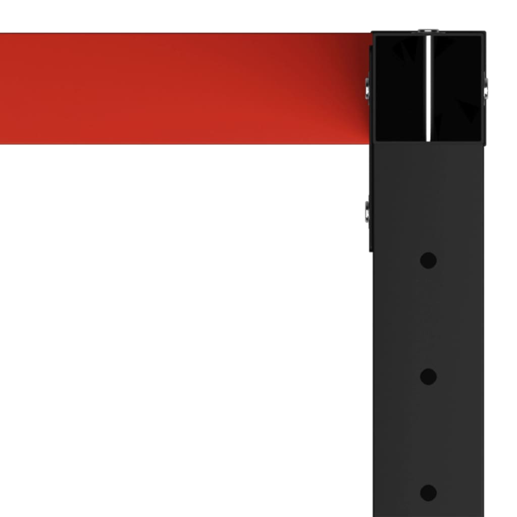 vidaXL Work Bench Frame Metal 120x57x79 cm Black and Red