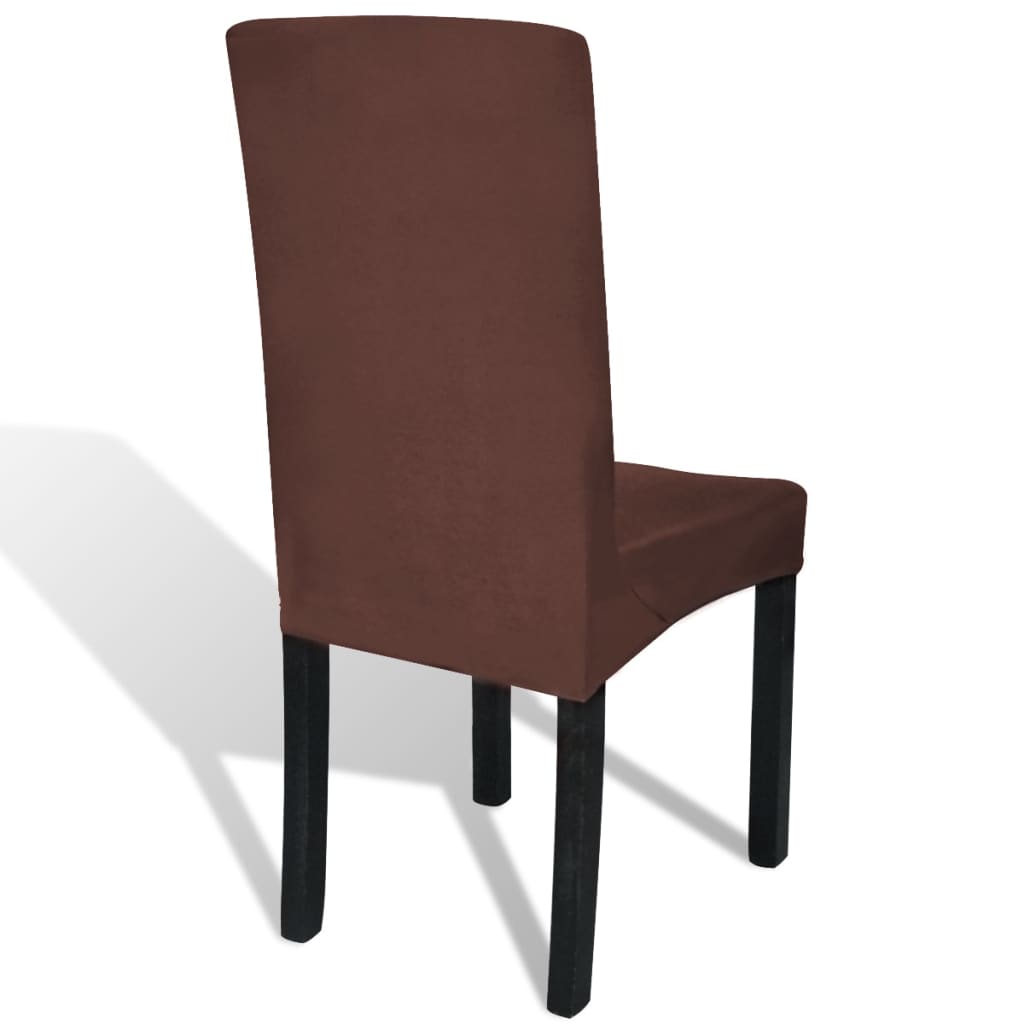 vidaXL Straight Stretchable Chair Cover 6 pcs Brown