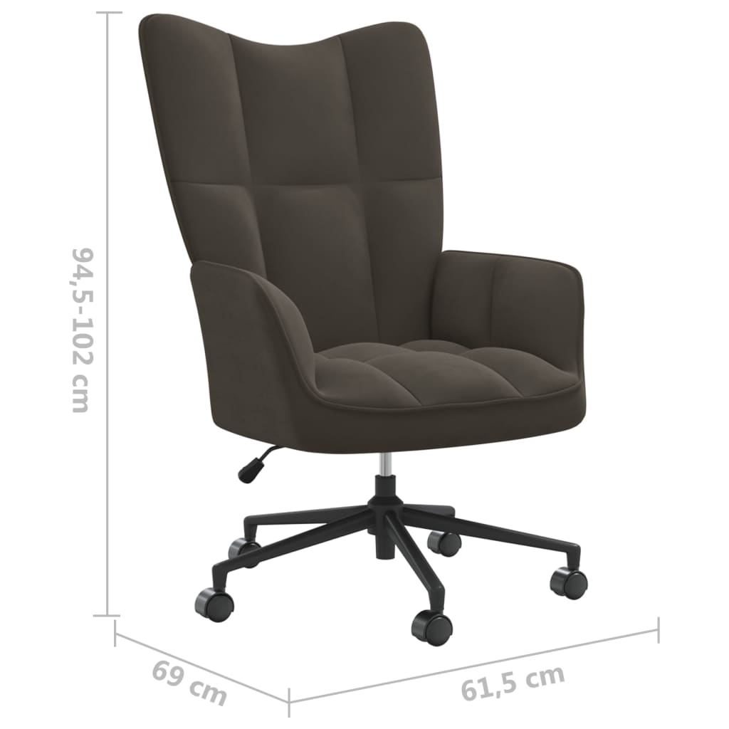 vidaXL Relaxing Chair Dark Grey Velvet
