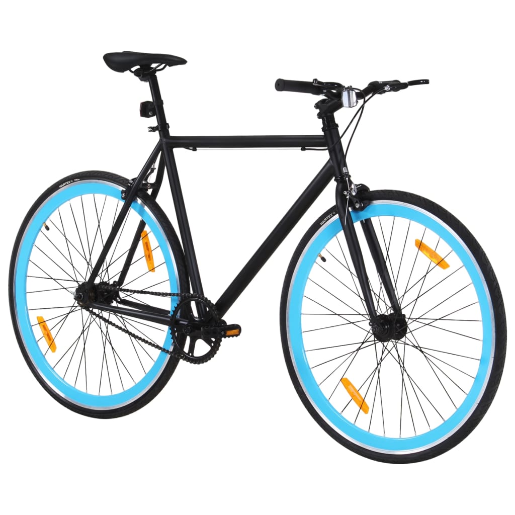 vidaXL Fixed Gear Bike Black and Blue 700c 55 cm