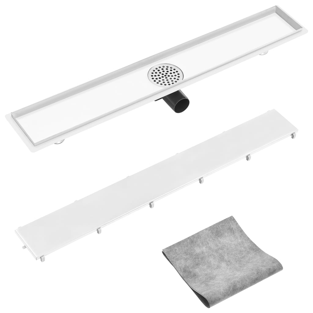 vidaXL Shower Drain with 2-in-1 Cover 83x14 cm Stainless Steel