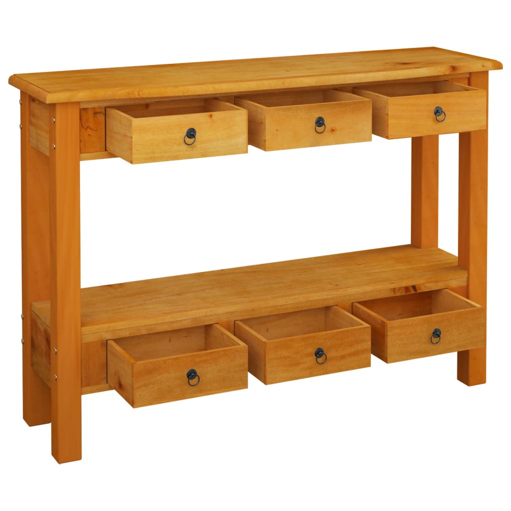 vidaXL Console Table with Drawers 110x30x75 cm Solid Wood Mahogany