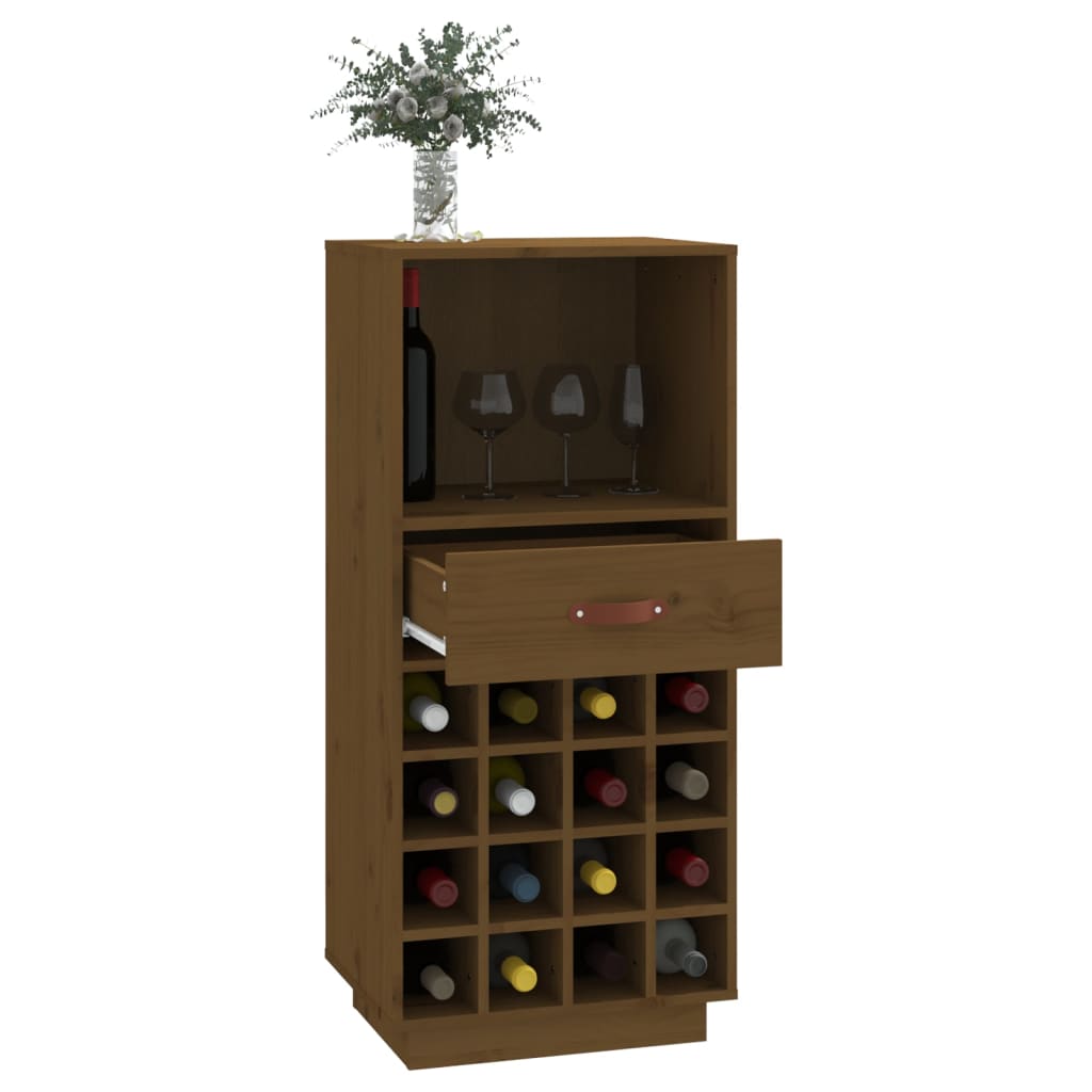 vidaXL Wine Cabinet Honey Brown 45x34x100 cm Solid Wood Pine