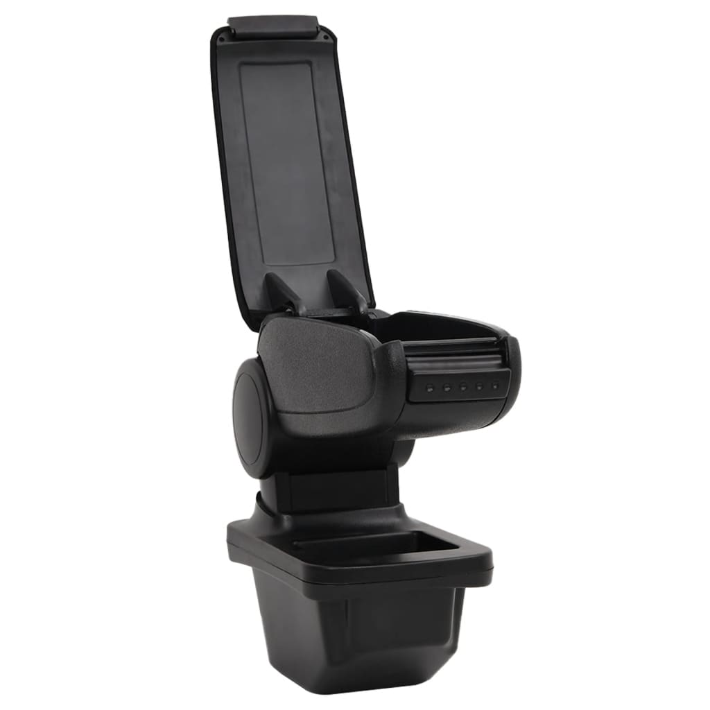 vidaXL Car Armrest Black 14x33x(30-45.5) cm ABS