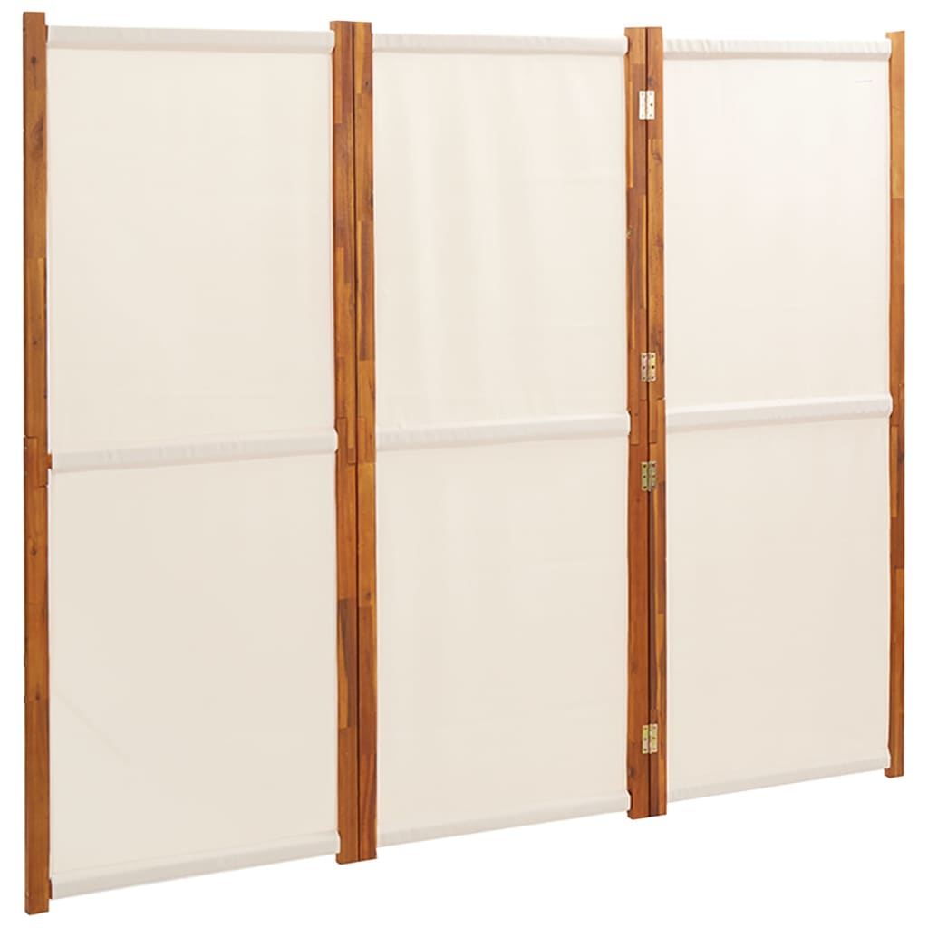 vidaXL 3-Panel Room Divider Cream White 210x180 cm