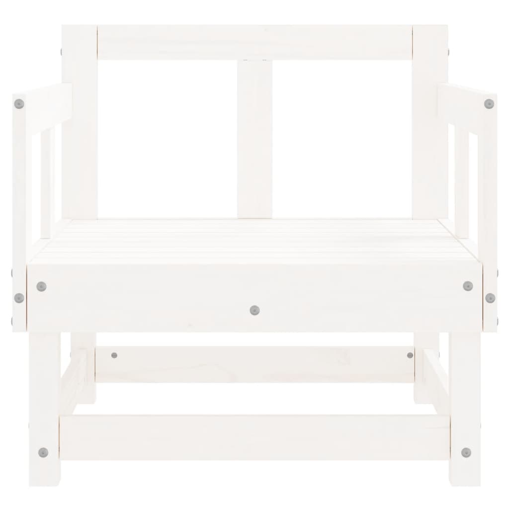vidaXL Garden Chairs 2 pcs White Solid Wood Pine