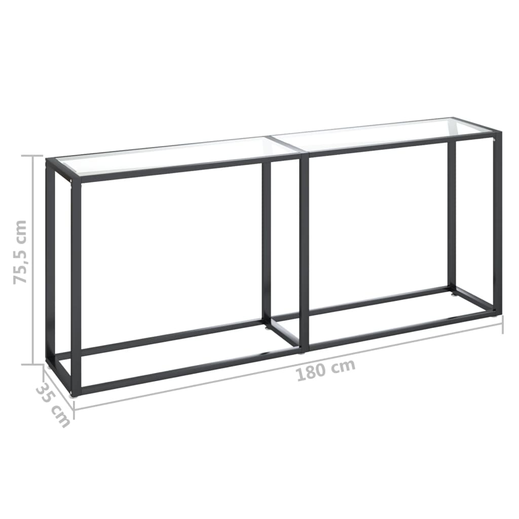 vidaXL Console Table Transparent 180x35x75.5cm Tempered Glass