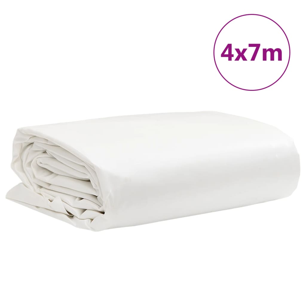vidaXL Tarpaulin White 4x7 m 650 g/m²