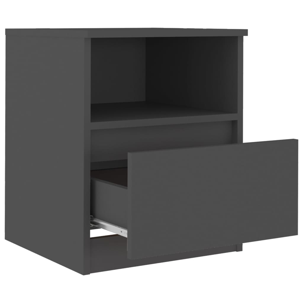 vidaXL Bed Cabinets 2 pcs Grey 40x40x50 cm Engineered Wood