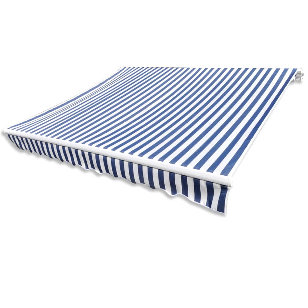 vidaXL Awning Top Sunshade Canvas Blue & White 450x300 cm