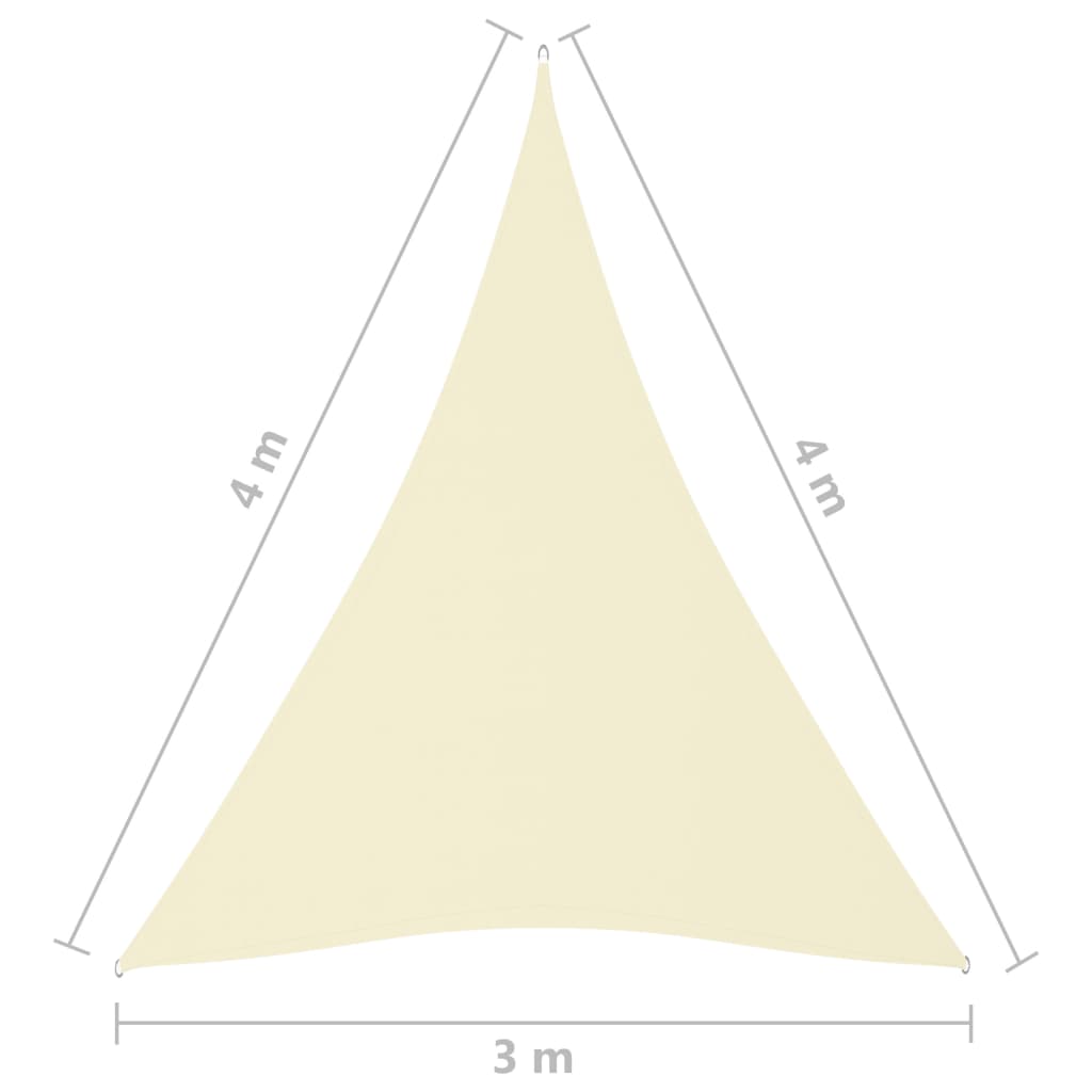 vidaXL Sunshade Sail Oxford Fabric Triangular 3x4x4 m Cream