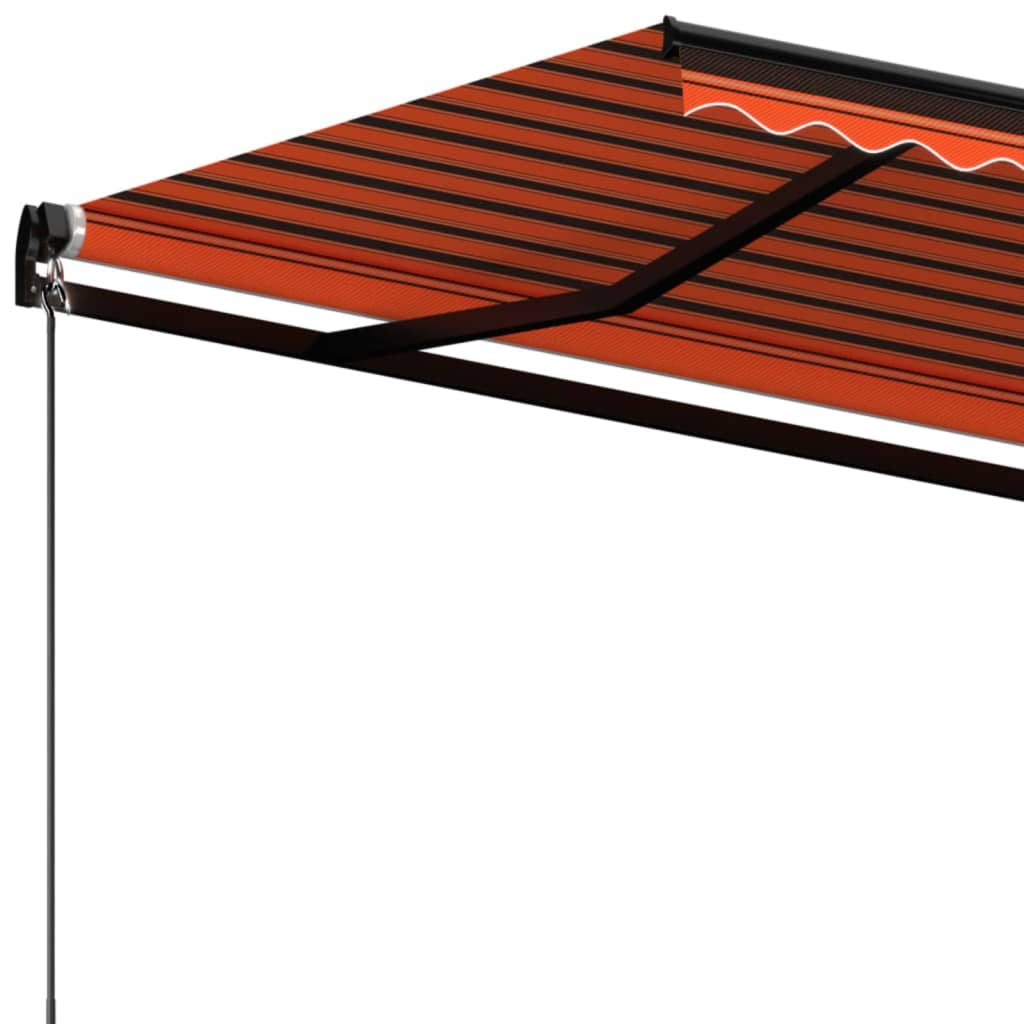 vidaXL Manual Retractable Awning 500x300 cm Orange and Brown