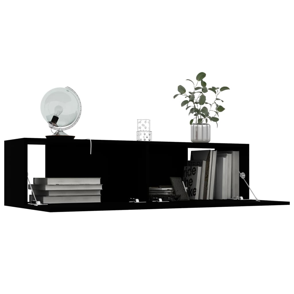 vidaXL TV Cabinet Black 120x30x30 cm Engineered Wood