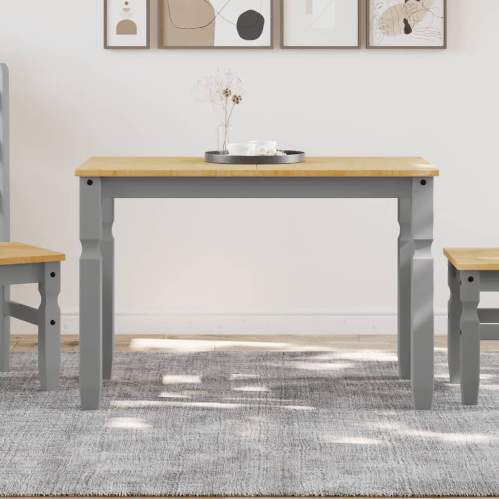 vidaXL Dining Table Corona Grey 112x60x75 cm Solid Wood Pine